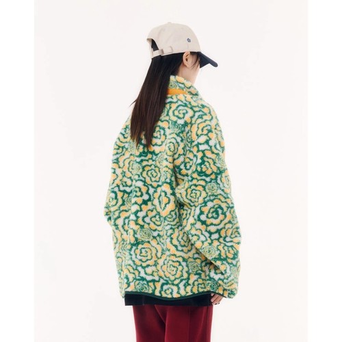 Sundae School x Paulo Pastel Broccoli Sherpa Fleece Zip Up Jacket - Size Medium - Picture 3 of 24