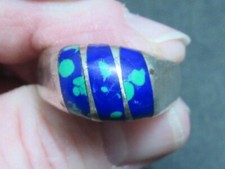 azurite ring sterling