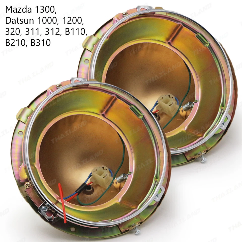 For Mazda Datsun 1300 1200 B110 310 1970 '77 Pair Headlight Bucket Housing 7" - Image 2 of 4