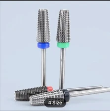 4-Piece Professional Nail Drill Bit Set - Tungsten Steel for Acrylic Nails with