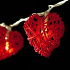 20 RED Love Heart Cane Rattan Light Wedding Romantic Decor Hanging BATTERY PWR