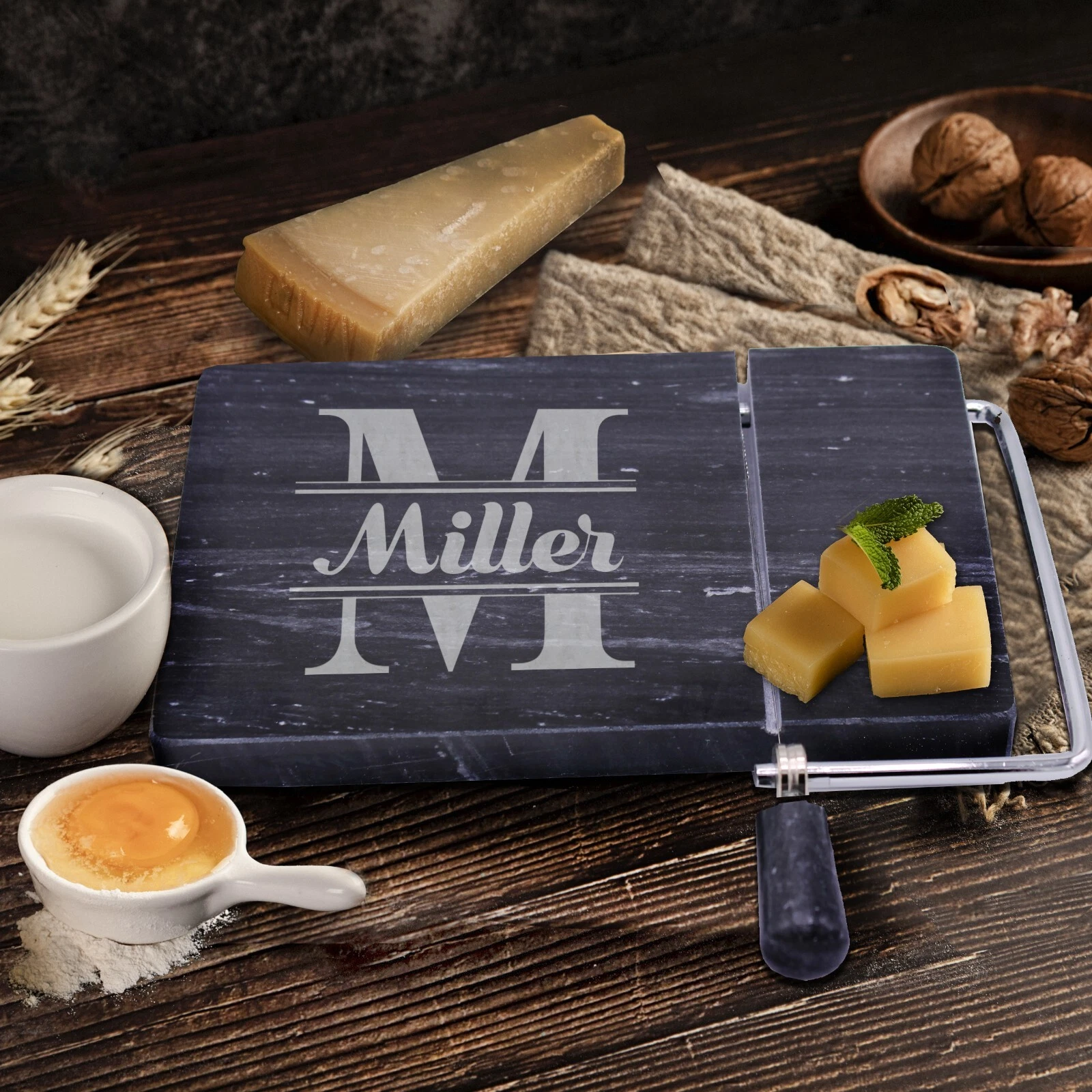 Personalized Marble Cheese Slicer Housewarming Gift