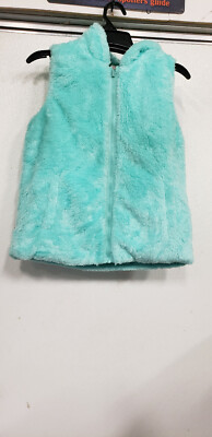 Cat & Jack Green Reversible Hooded Vest Girls Size XS 4-5