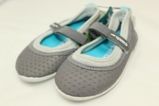 NWT Girls Mary Jane SPEEDO Kids Size M 7/8 Gray Slip on Water Shoes