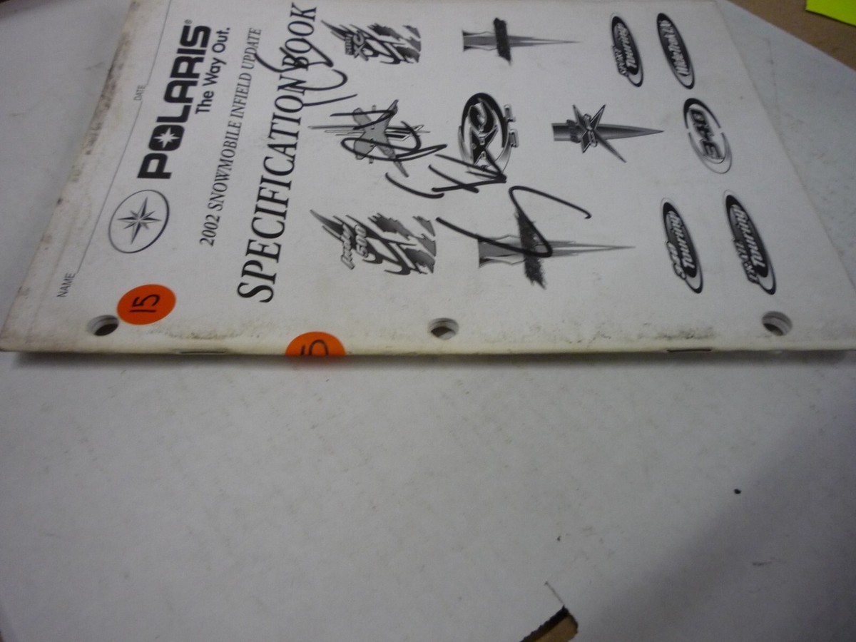 POLARIS 2002 INFIELD UPDATE SPECIFICATION BOOK SHOP MANUAL