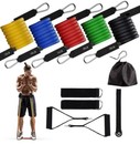 Fitness 11 PCS Resistance Bands Set Home Gym Exercise Tube Bands Training