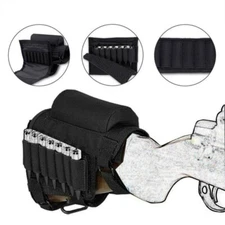 Tactical Combat Buttstock Rifle Cheek Rest Pouch Bullet Holder Bag Ammo Case Bag