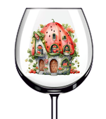 12x Obst Haus Becher Weinglas Flasche Vinyl Aufkleber Abziehbilder L413