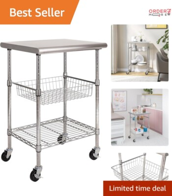 #ad Commercial Utility Cart Steel Top 24x20in NSF Certified Restaurant Kitchen Wo... $227.98