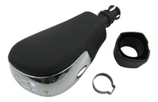 Original Leder Schaltknauf Knauf Knopf 5-Gang Schwarz für Skoda Alu Chrom