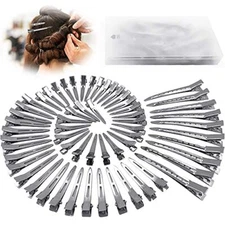 60Pcs Metal Duck Billed Hair Clips for Women Styling Sectioning Silver Hair Pins