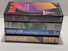 Mix Lot of 4 VHS Blank Video Cassette Tapes - New Sealed - Maxell RCA Fuji Film