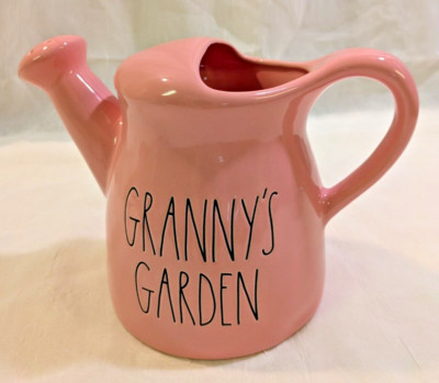 Rae Dunn ''Grannys Garden'' Ceramic Pink Watering Can