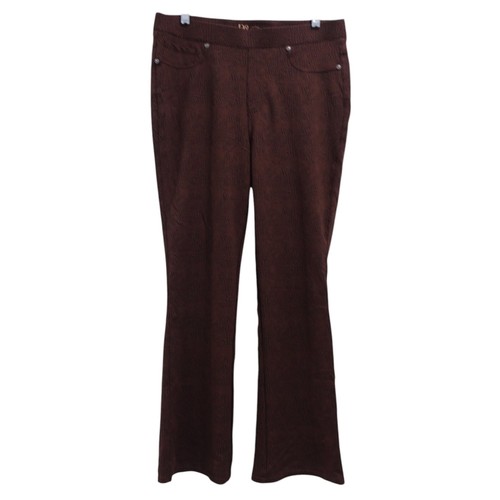 END 8/3 DG2 Diane Gilman Ankle Pant Sz PM Brown Black Faux Reptile Print