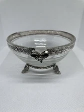 Vintage Rare Duralex Bowl Trimed In 925 Silver France