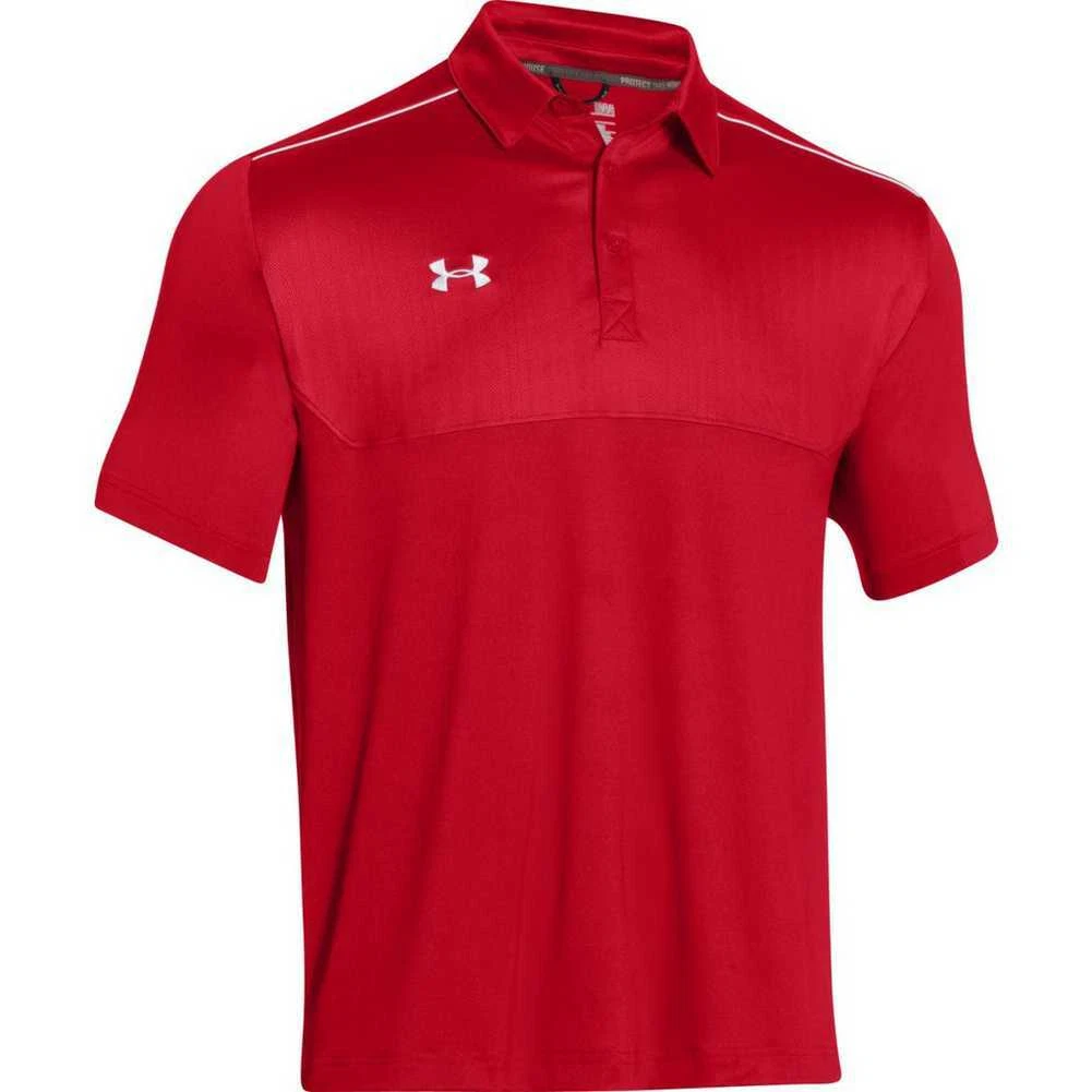 Red under armour golf shirt sale