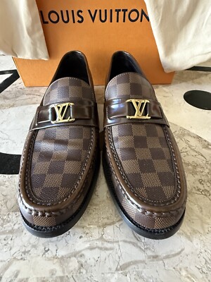 EUC Louis Vuitton Major Loafers shoes Brown Ebeni LV Size 9 US Men