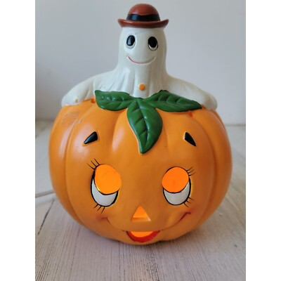 Lefton luminary pumpkin ghost Halloween light up decor