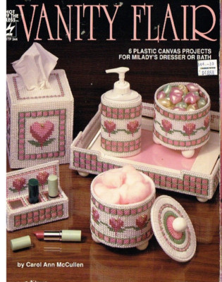 Plastic Canvas Pattern Vanity Flair ''Milady's'' Dress Bath Projects 1992 Vintage