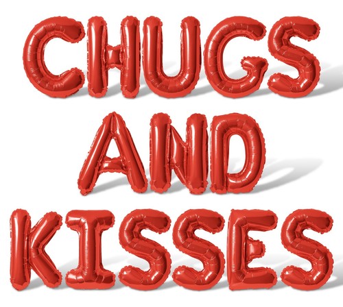 CHUGS AND KISSES Letter Balloon Banner - 10 Color Option - Valentines Decoration - Picture 36 of 55