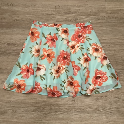 Show Me Your Mumu Devon Floral Print Mini Skirt Lined Blue Pink Skater Size S - Picture 5 of 10