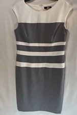 Lauren Ralph Lauren Classic Gray and White Sheath Dress 12