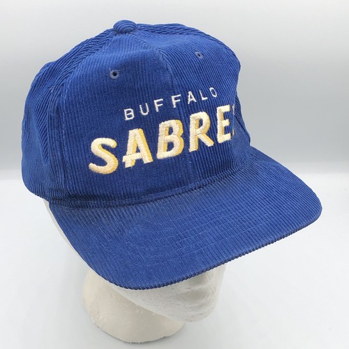 Vintage Buffalo Sabres Hockey Starter Corduroy Spellout Snapback Hat Cap NHL - Picture 2 of 11