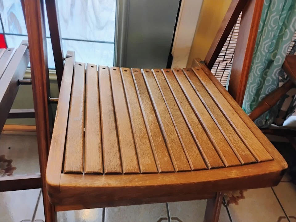 2 MCM ВИНТАЖНЫЙ деревянный складные стулья планки - Изображение 4 из 4