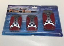 3pc Set Red Brake Gas Clutch Racing Pedal Pads Manual Transmission Pdl- 8530r 3pc Set Red Brake Gas Clutch Racing Pedal Pads Manual Transmission Pdl- 8530r