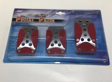 3PC SET RED  BRAKE GAS CLUTCH RACING PEDAL PADS  MANUAL TRANSMISSION PDL- 8530R