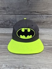 Batman DC Comics Youth Grey/Yellow Cap Hat Adjustable Neon Snapback Authentic