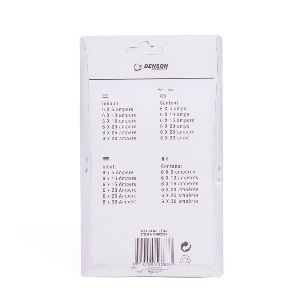 Set de 36 Fusibles Enfichables de Voiture Auto Camion 5A à 30A 10A 15A 20A 25A - Immagine 2 di 4