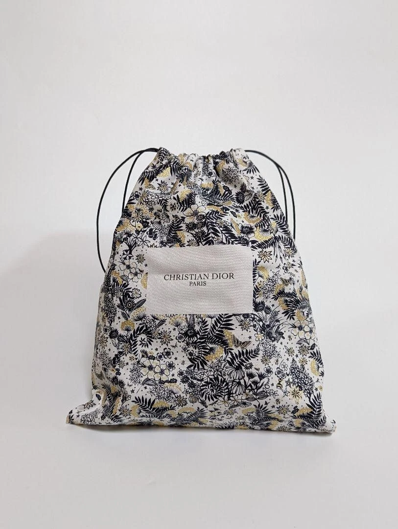 Sac cordon de serrage limité Christian Dior Maison Vacances 28 x 23,5 cm coton limité
