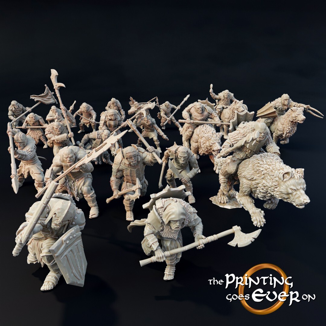 Banda Di Orchi 28mm - Miniature Non Dipinte Per Dungeons & Dragons E LotR - Foto 2