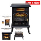 Lightweight Freestanding Electric Stove Heater with Overheat Protection & Flames