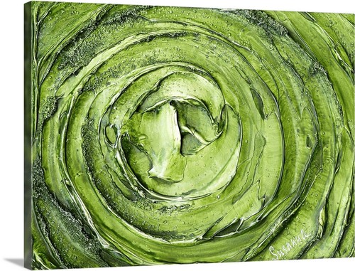 Vortex Art Green Abstract Wall Art Canvas PRINT Home Decor by Susanna Shap - Picture 1 of 8