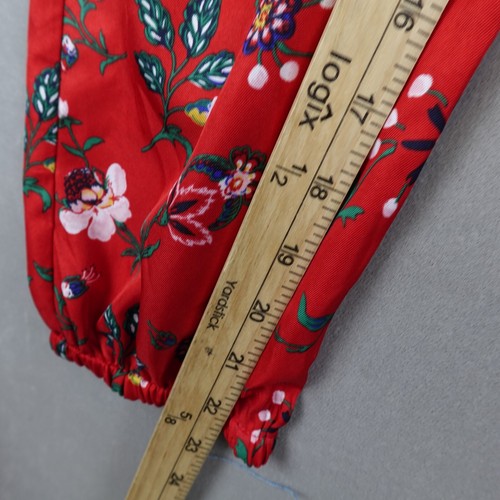 Janie And Jack Floral Ruffle Jumpsuit Romper Girls Size 12 Rradbury Red Floral - Picture 8 of 10