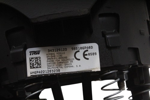 NISSAN JUKE F16 Volant Air bag SRS 985106PA0D 1.0 Essence 86kw 2022 - Picture 6 of 6