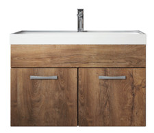 Mobile da bagno Paso 01 80cm Rovere Marrone - armadio mobiletto lavabo