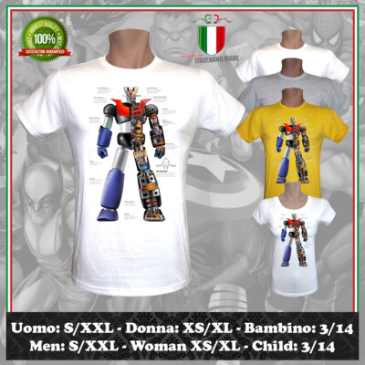 GOLDRAKE T-SHIRT SPANISCHES SCHEMA MAZINGA MAZINGER UFO ROBOTER HERREN DAMEN KIND