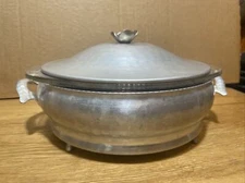 Vintage  Hand Hammered Aluminum Pyrex Casserole 3 Piece Set