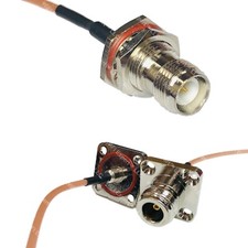 RG316 RP-TNC FEMALE BULKHEAD to N Female Flange O-Ring RF Cable Rapid-SHIP LOT