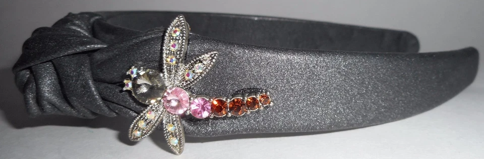 LUPITA HAPACHICO винтажная повязка на голову ручной работы серый дракон бабочка стразы - Изображение 2 из 4