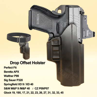 IPSC Drop Offset Holster Fits Beretta APX Full Size Centurion Combat Compact 9mm