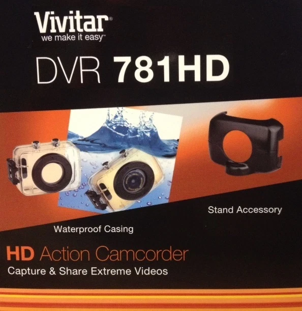Vivitar HD CAMCORDER CAMERA ACTION WATERPROOF DVR 781HD DVR781HD 5.1 MP 4x - Image 2 of 4
