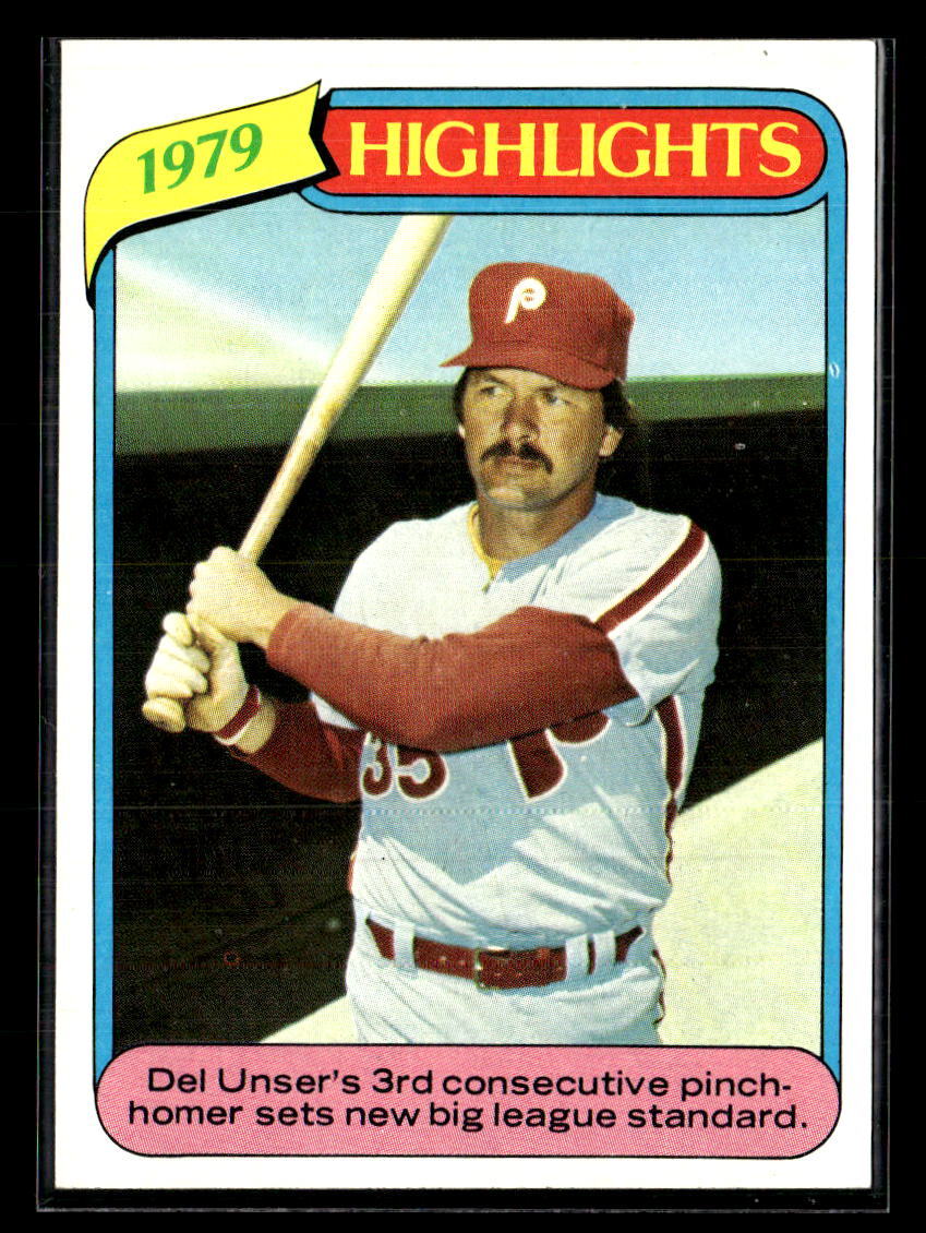 1980 Topps #6 Del Unser - NM/MT+ Set Break!