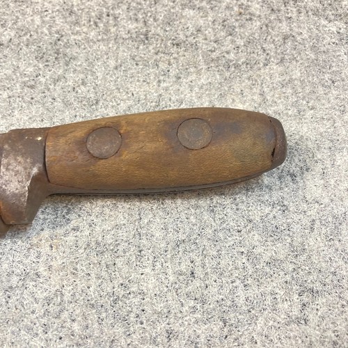Vintage Colic Bar Wrench Monkey Pipe 6 1/2" Smooth Jaw Wood Handle USA - Picture 4 of 6