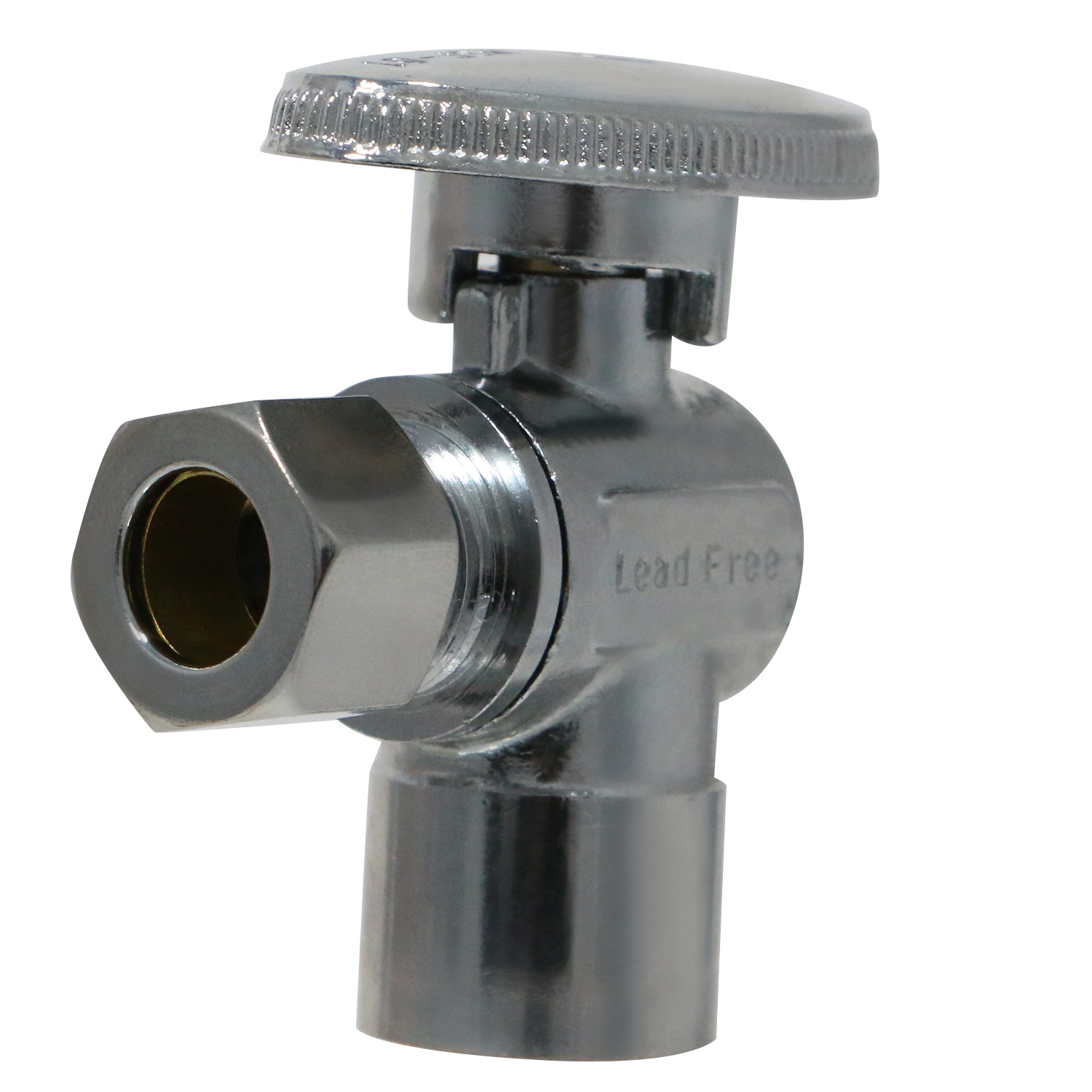 100 Pack XFITTING 1/2" Sweat x 3/8" OD Compression Stop Angle Valve, Lead Free