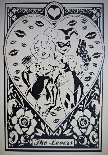 HARLEY QUINN + POISON IVY LOVERS TAROT HOOD SIDE CAR TRUCK VINYL DECAL GRAPHIC - Picture 1 of 4