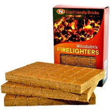Natural Wood Eco Firelighters 96 Sustainable Fire starters Ideal for Wood 0.13 per lighter